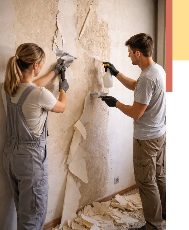 Снятие старых обоев в Гусь-Хрустальном от 5616 руб. под ключ недорого | ОТДЕЛОЧНИК-Гсь