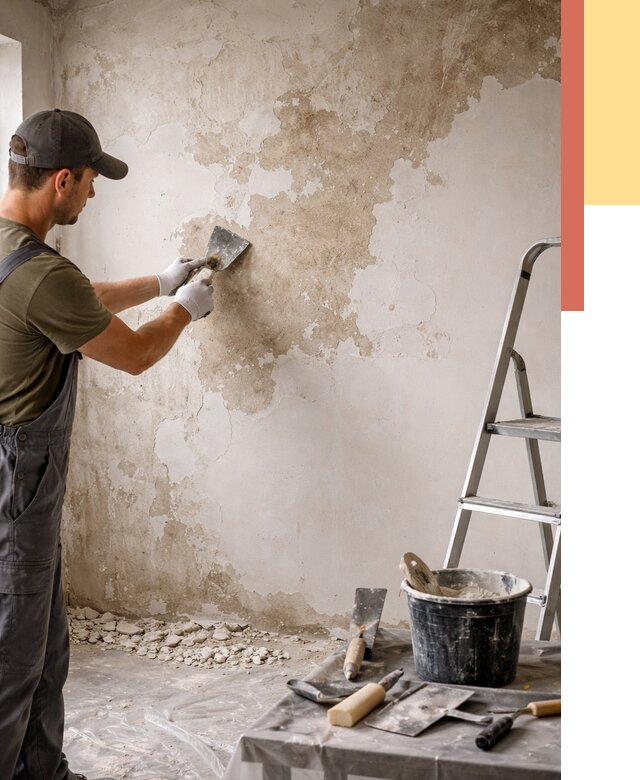 Снятие старой шпаклевки в Гусь-Хрустальном от 1979 руб. — быстро и недорого | ОТДЕЛОЧНИК-Гсь