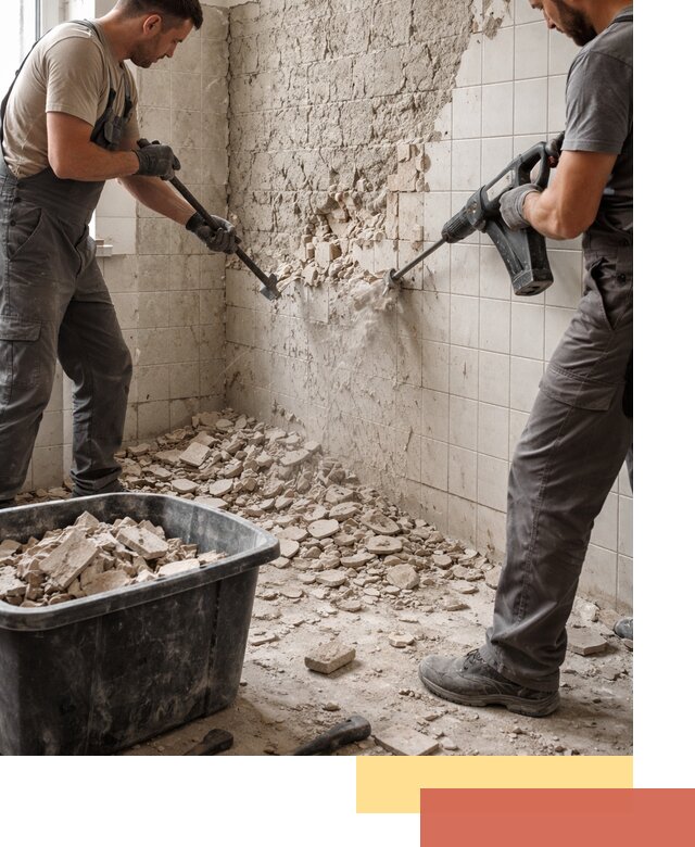 Демонтаж плитки со стен в Гусь-Хрустальном быстро и аккуратно