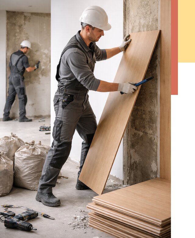 Демонтаж стеновых панелей в Гусь-Хрустальном от 3744 руб. за м² быстро и недорого | ОТДЕЛОЧНИК-Гсь