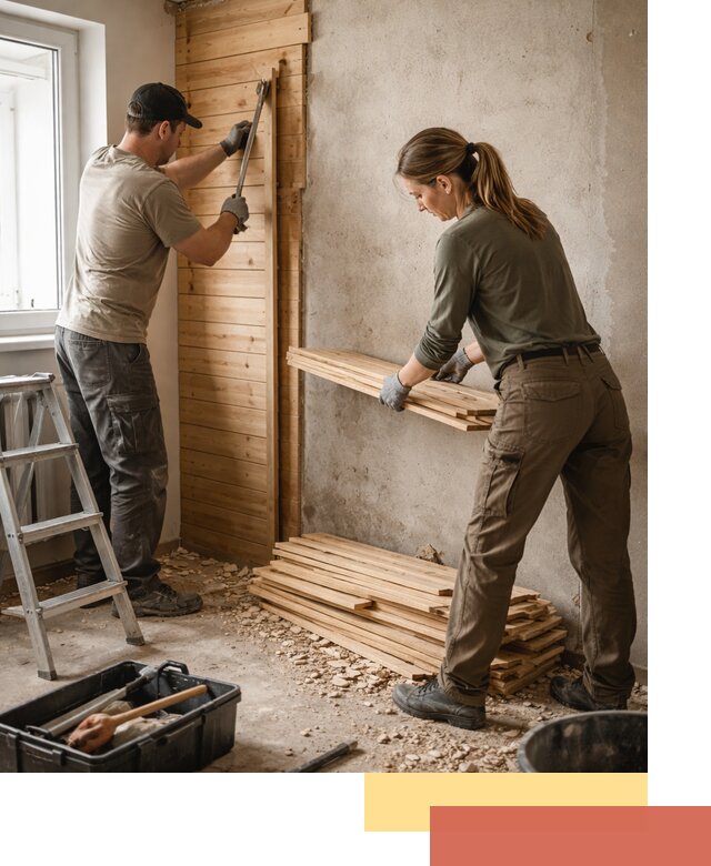 Демонтаж вагонки со стен в Гусь-Хрустальном — профессиональный демонтаж