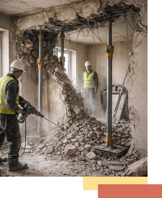 Снос несущих стен в Гусь-Хрустальном с гарантией безопасности и качества