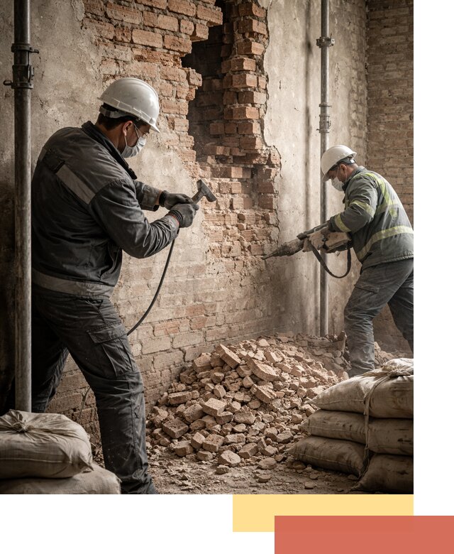 Демонтаж кирпичных стен в Гусь-Хрустальном быстро и безопасно