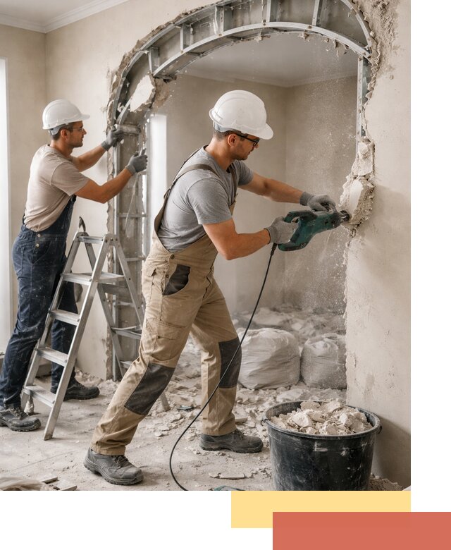 Демонтаж гипсокартонной арки в Гусь-Хрустальном быстро и аккуратно