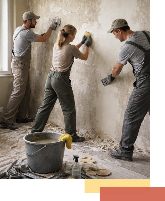 Очистка стен от клея и грунтовки в Гусь-Хрустальном качественно и быстро