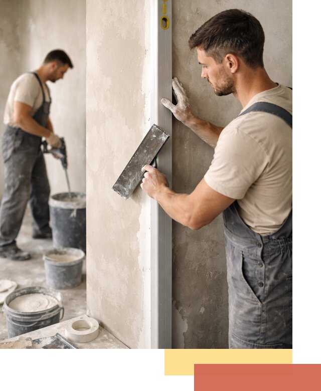 Выведение углов стен в Гусь-Хрустальном: монтаж и оштукатуривание