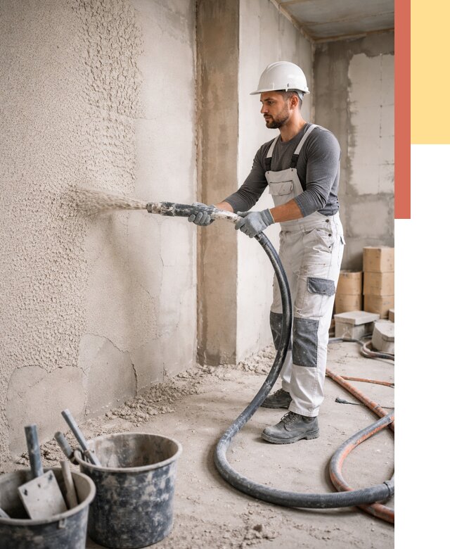 Машинная штукатурка стен в Гусь-Хрустальном под ключ от 6954 руб./м2 | ОТДЕЛОЧНИК-Гсь