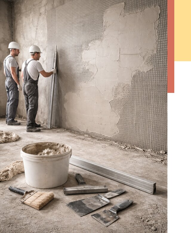 Штукатурка стен по сетке в Гусь-Хрустальном от 5884 руб./м2 — быстро и недорого | ОТДЕЛОЧНИК-Гсь