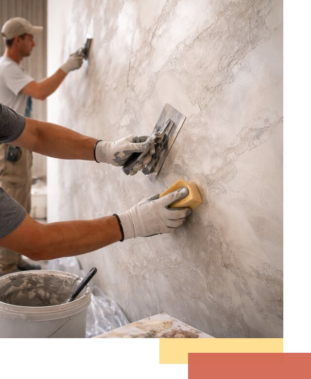 Декоративная штукатурка под мрамор в Гусь-Хрустальном для стен и потолков