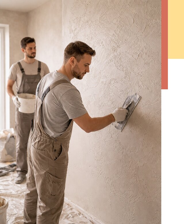 Фактурная штукатурка стен в Гусь-Хрустальном от 4493 руб./м² — заказать под ключ | ОТДЕЛОЧНИК-Гсь