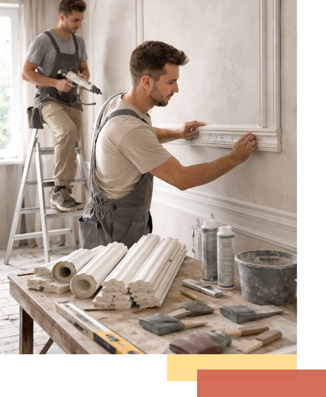 Монтаж лепнины на стены в Гусь-Хрустальном профессионально и качественно