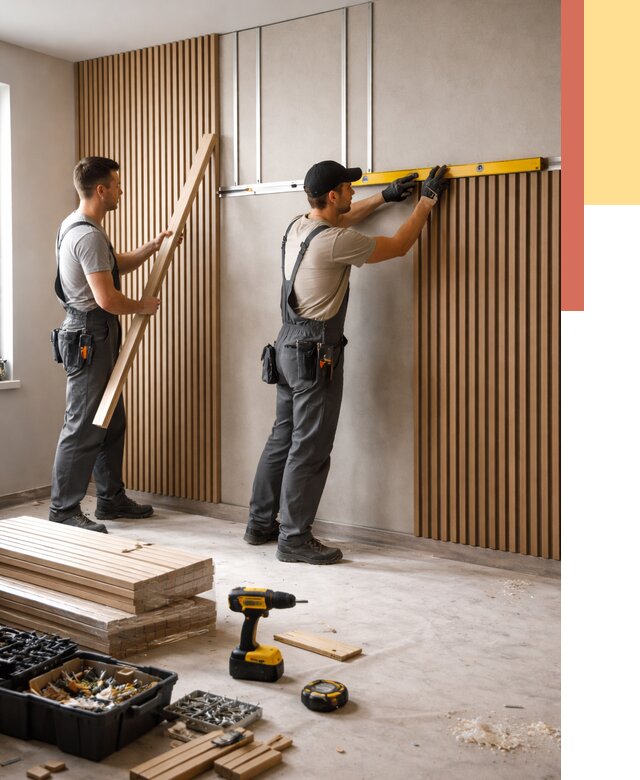 Монтаж реечных панелей на стены в Гусь-Хрустальном от 1284 руб. — быстро и недорого | ОТДЕЛОЧНИК-Гсь