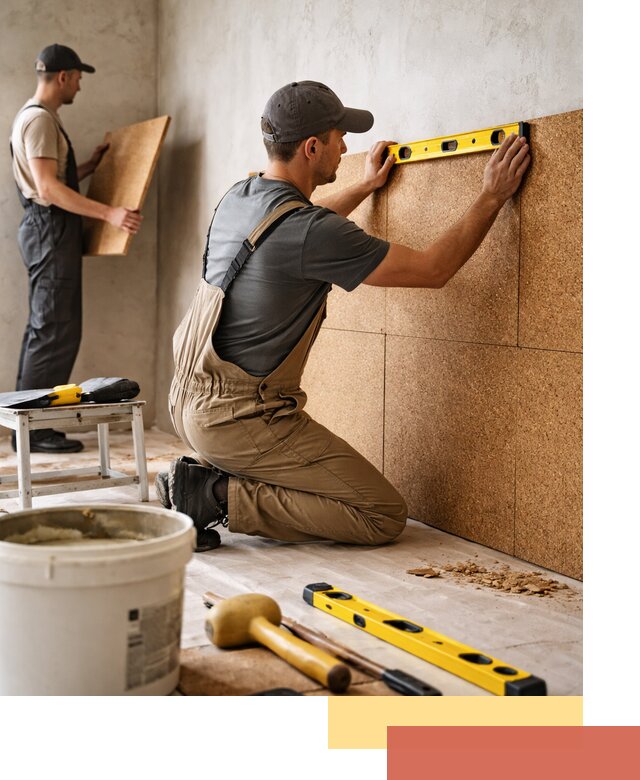 Монтаж пробковых панелей на стены в Гусь-Хрустальном быстро и качественно