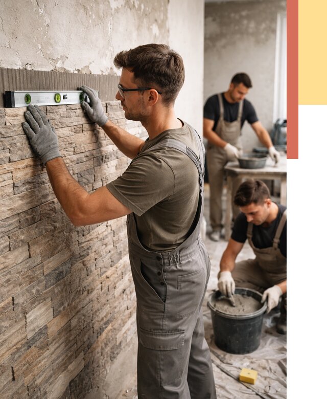 Монтаж искусственного камня в Гусь-Хрустальном от 4814 руб. под ключ | ОТДЕЛОЧНИК-Гсь