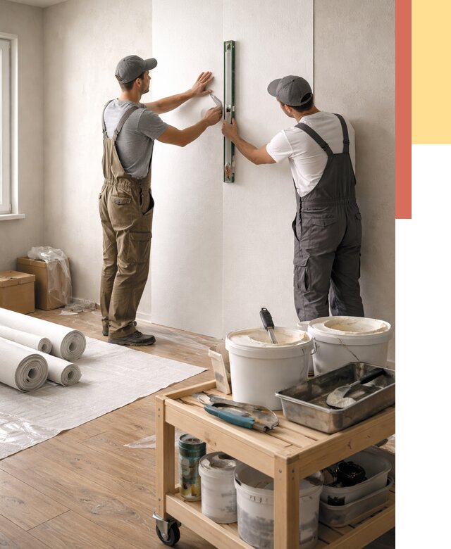 Поклейка стеклообоев в Гусь-Хрустальном от 6954 руб. за м2 — быстро и недорого | ОТДЕЛОЧНИК-Гсь