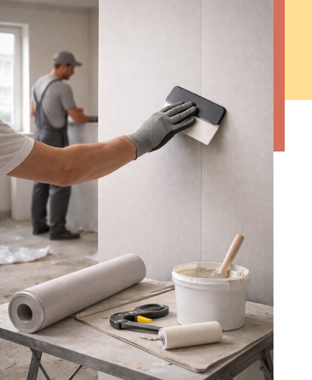 Поклейка обоев под покраску в Гусь-Хрустальном от 3744 руб. за м2 | ОТДЕЛОЧНИК-Гсь