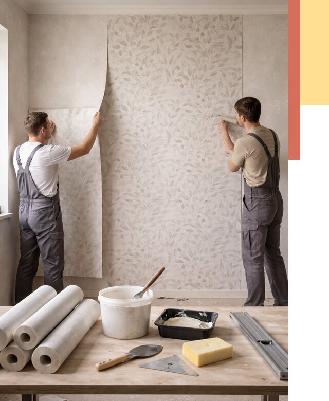 Поклейка обоев с подбором рисунка в Гусь-Хрустальном от 3744 руб. | ОТДЕЛОЧНИК-Гсь - быстро и недорого