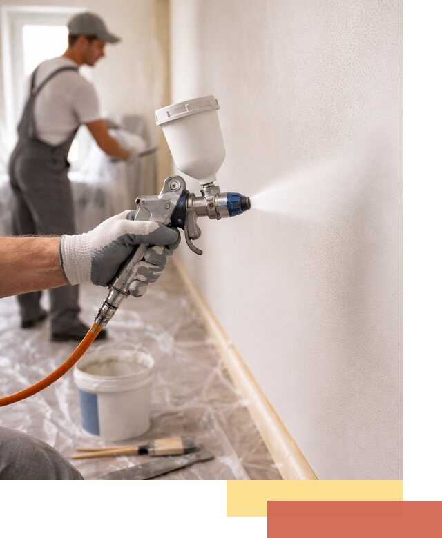 Покраска стен краскопультом в Гусь-Хрустальном быстро и качественно