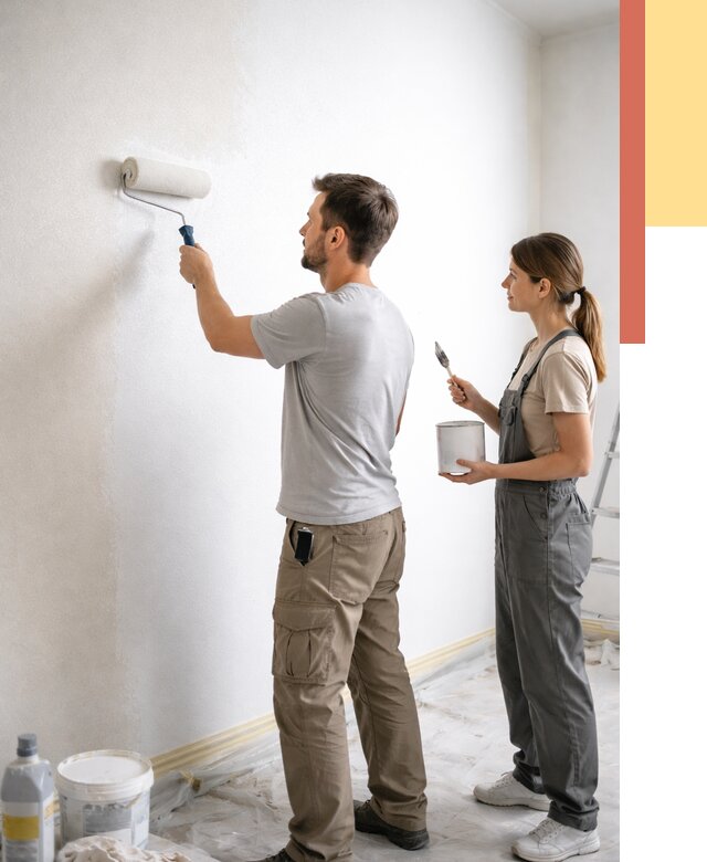 Окраска стен по стеклохолсту в Гусь-Хрустальном от 4814 руб/м² под ключ | ОТДЕЛОЧНИК-Гсь