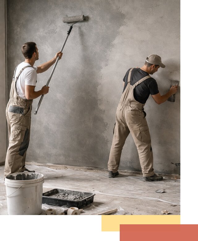 Покраска стен под бетон в Гусь-Хрустальном профессионально и недорого