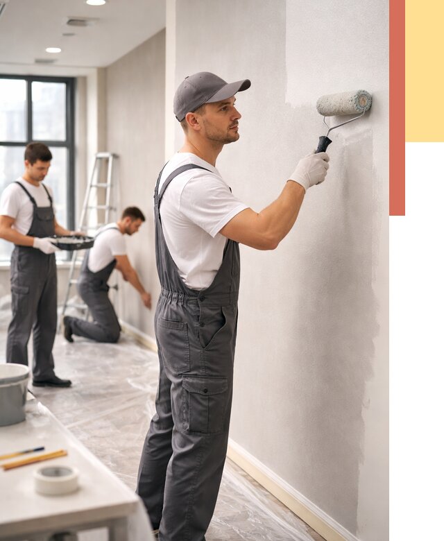 Покраска стен в офисе в Гусь-Хрустальном от 9093 руб. — быстро и недорого | ОТДЕЛОЧНИК-Гсь