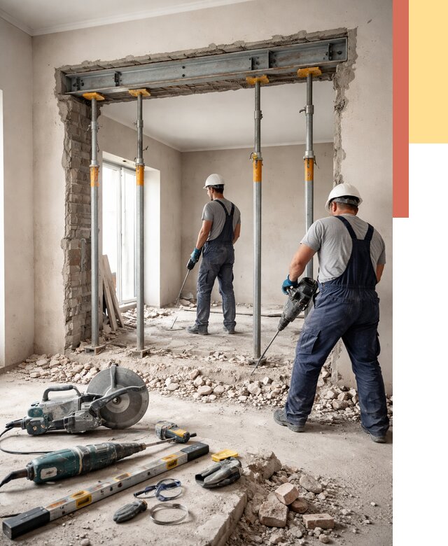 Прорезка проема в стене в Гусь-Хрустальном от 4814 руб. — быстро и недорого | ОТДЕЛОЧНИК-Гсь