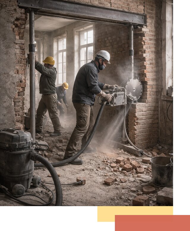 Прорезка проема в стене под дверной или оконный проем в Гусь-Хрустальном