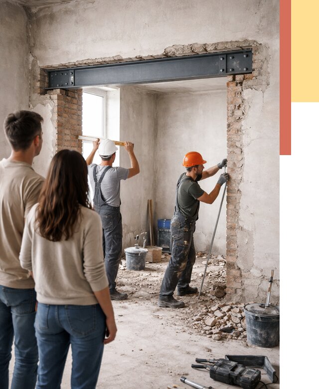 Усиление проема в стене в Гусь-Хрустальном от 10163 руб. — усиление дверного проема металлоконструкцией | ОТДЕЛОЧНИК-Гсь