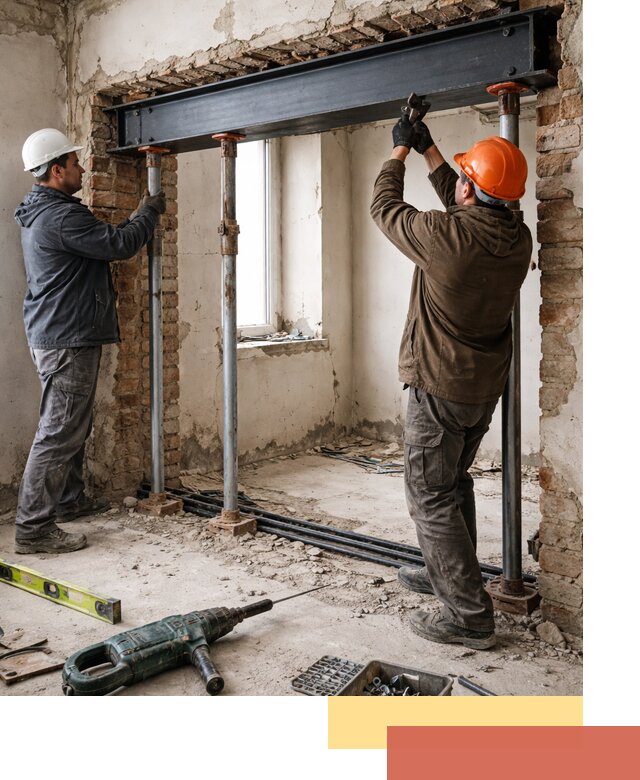 Усиление проема в стене в Гусь-Хрустальном для расширения и безопасности