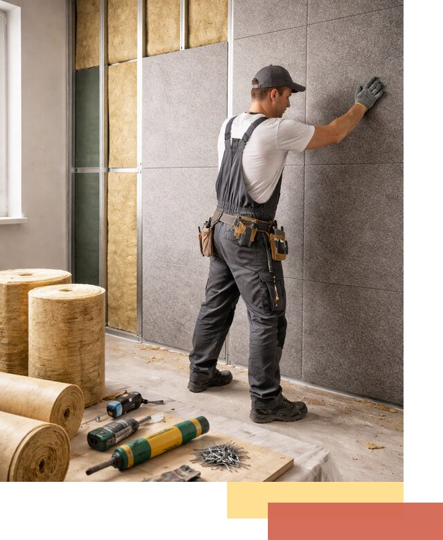 Профессиональная шумоизоляция стен в Гусь-Хрустальном для квартиры и офиса