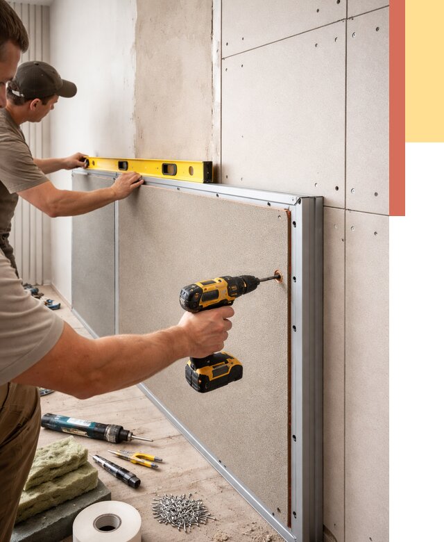 Шумоизоляция стен панелями ЗИПС в Гусь-Хрустальном от 2354 руб./м² под ключ | ОТДЕЛОЧНИК-Гсь