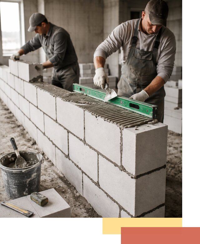 Кладка перегородок из газобетона в Гусь-Хрустальном быстро и качественно