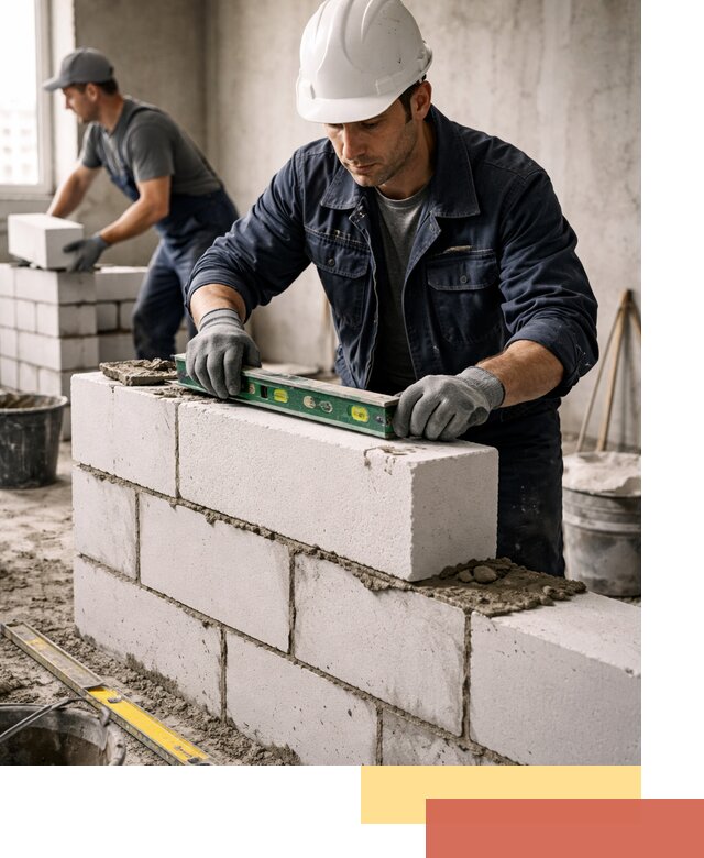 Кладка перегородок из пеноблока под ключ в Гусь-Хрустальном