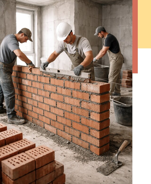 Кладка перегородок из кирпича в Гусь-Хрустальном от 3744 руб. за м² | ОТДЕЛОЧНИК-Гсь