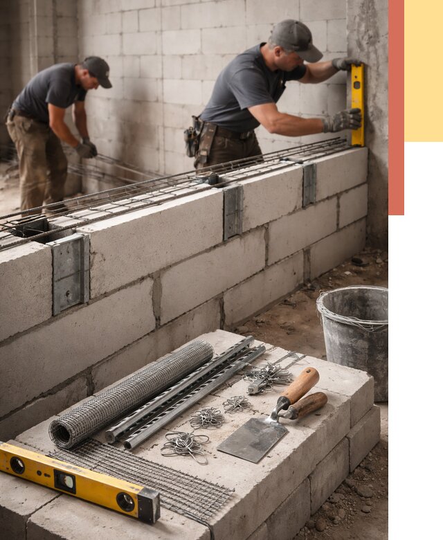 Армирование кладки перегородок в Гусь-Хрустальном от 802 руб. под ключ | ОТДЕЛОЧНИК-Гсь