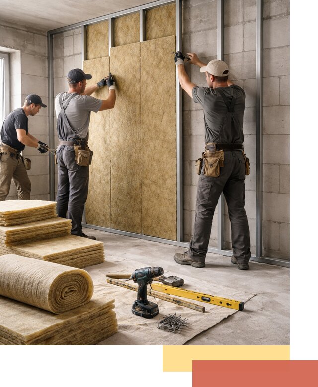 Шумоизоляция перегородок из блоков в Гусь-Хрустальном — монтаж и защита шумоизоляцией