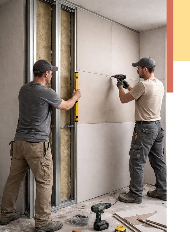 Монтаж двухслойной перегородки из гипсокартона в Гусь-Хрустальном от 1551 руб. | ОТДЕЛОЧНИК-Гсь