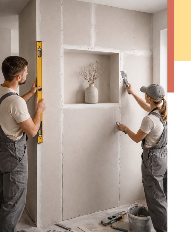 Перегородка из гипсокартона с нишей в Гусь-Хрустальном от 3477 руб. под ключ | ОТДЕЛОЧНИК-Гсь