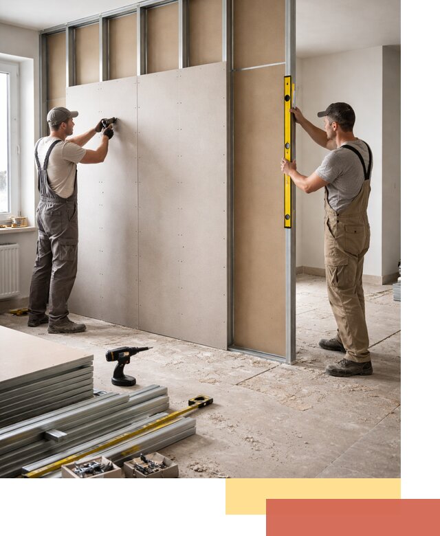 Зонирующая перегородка из гипсокартона под ключ в Гусь-Хрустальном