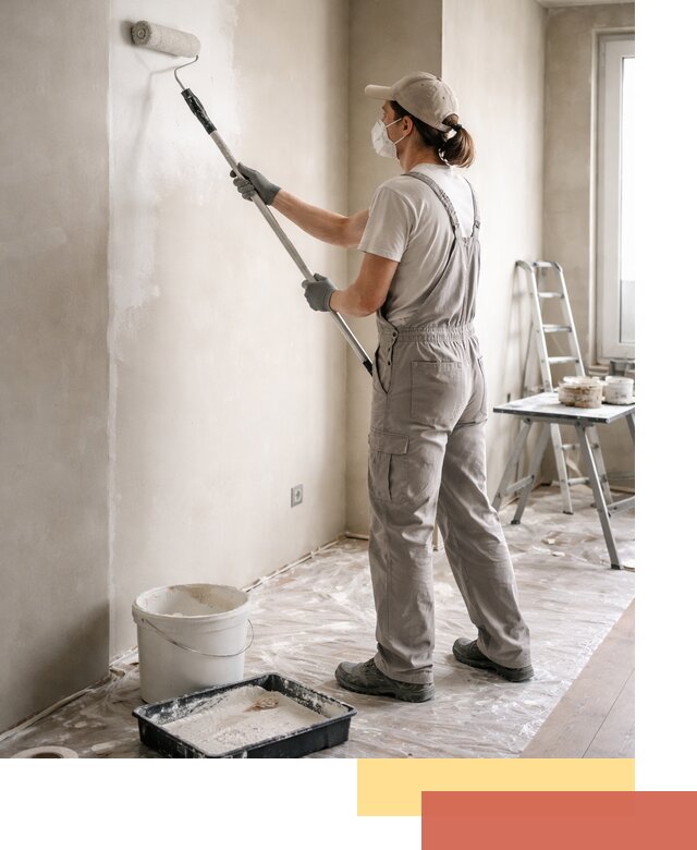 Покраска перегородок из гипсокартона в Гусь-Хрустальном качественно и недорого