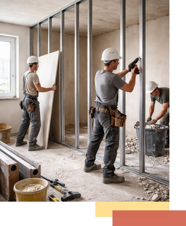 Перенос гипсокартонной перегородки в Гусь-Хрустальном профессионально и быстро