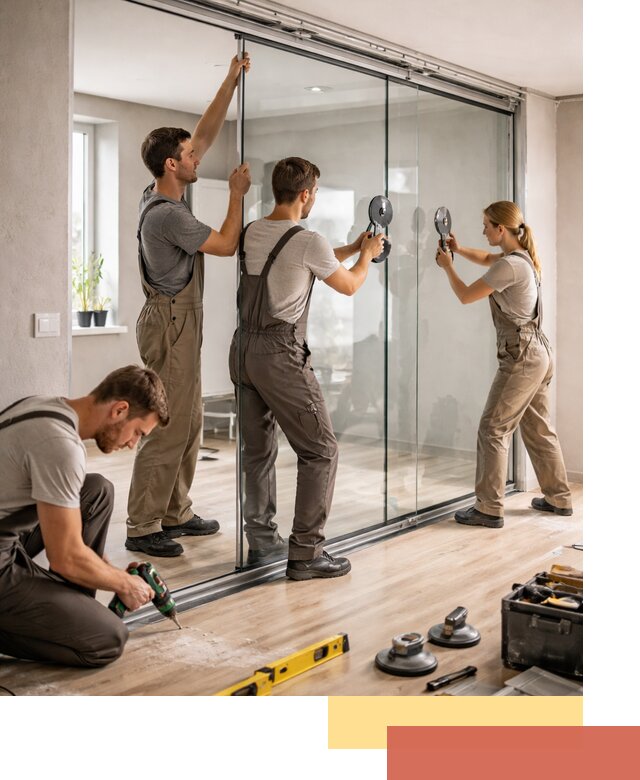 Изготовление стеклянных перегородок на заказ в Гусь-Хрустальном