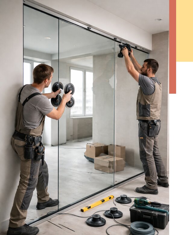 Монтаж стеклянных перегородок в Гусь-Хрустальном от 6954 руб. | ОТДЕЛОЧНИК-Гсь