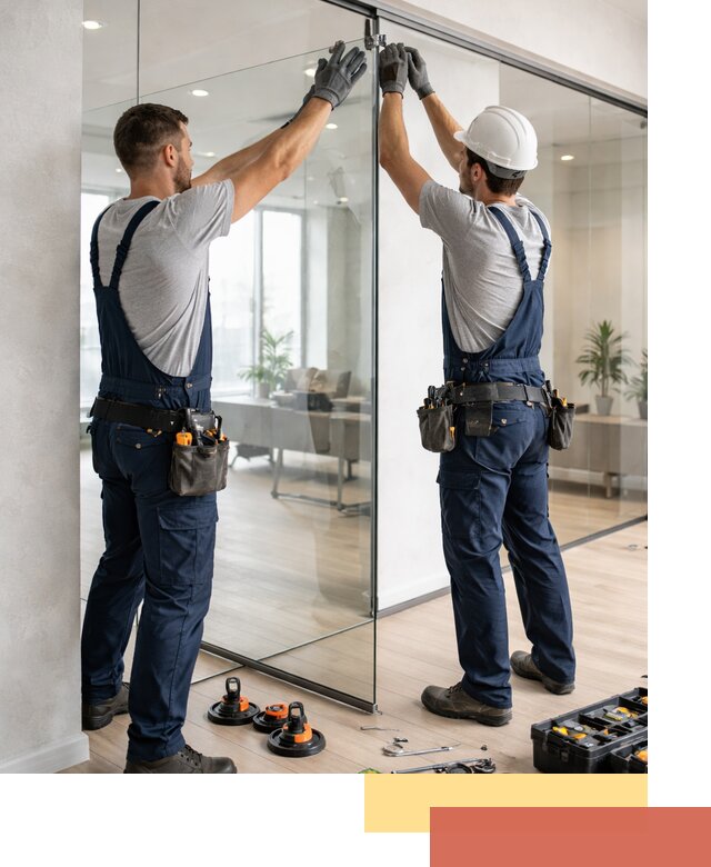 Безрамные стеклянные перегородки под ключ в Гусь-Хрустальном