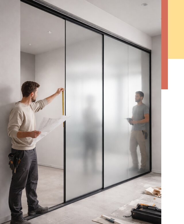 Матовые стеклянные перегородки в Гусь-Хрустальном от 9093 руб. — монтаж и установка | ОТДЕЛОЧНИК-Гсь