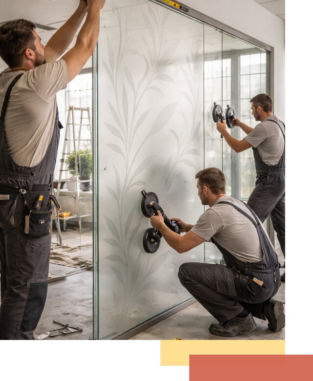 Стеклянные перегородки с рисунком на заказ в Гусь-Хрустальном