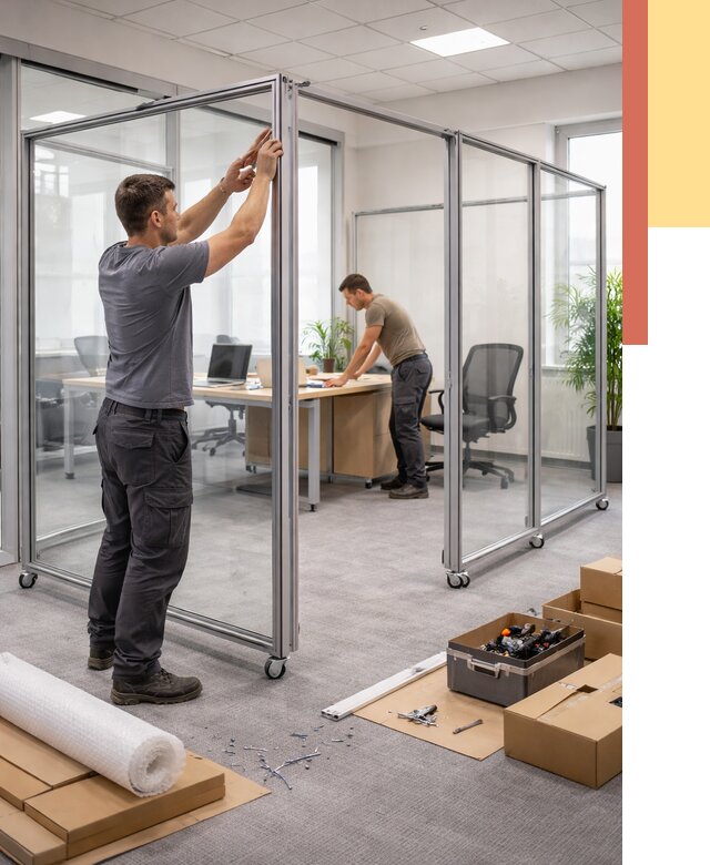 Мобильные офисные перегородки в Гусь-Хрустальном от 13373 руб. — установка под ключ | ОТДЕЛОЧНИК-Гсь