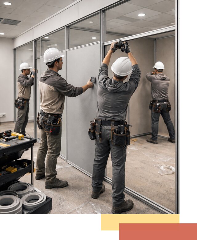 Мобильные офисные перегородки под ключ в Гусь-Хрустальном