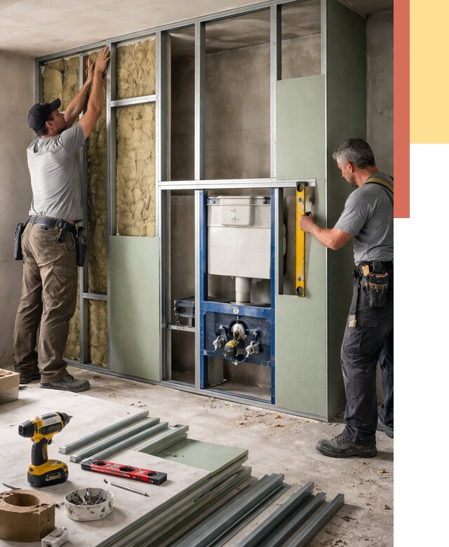 Установка сантехнических перегородок в Гусь-Хрустальном от 9093 руб. | ОТДЕЛОЧНИК-Гсь