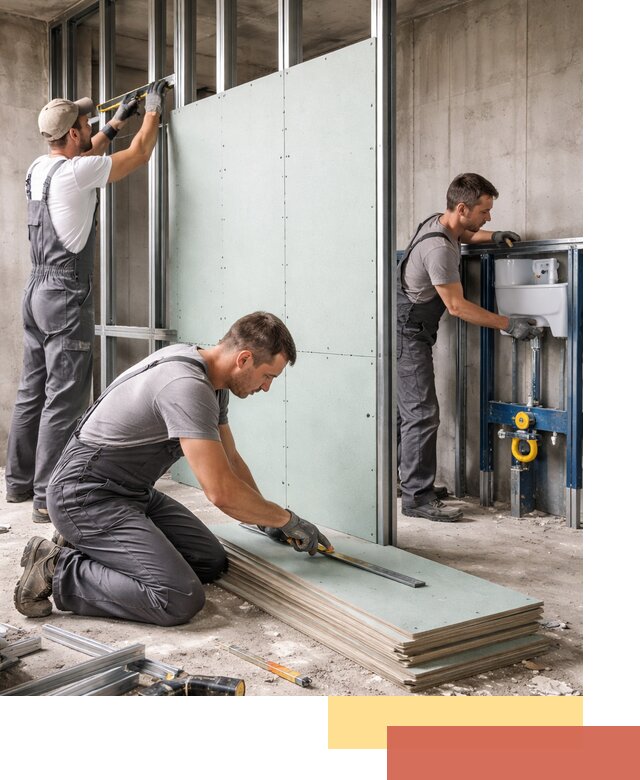 Монтаж и ремонт сантехнических перегородок в Гусь-Хрустальном